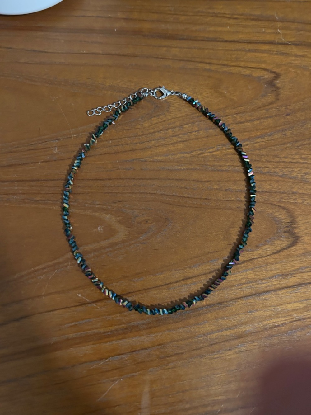 Delicate Green Multi-Color Beaded Choker Necklace